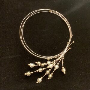 Silver and gray choker necklace